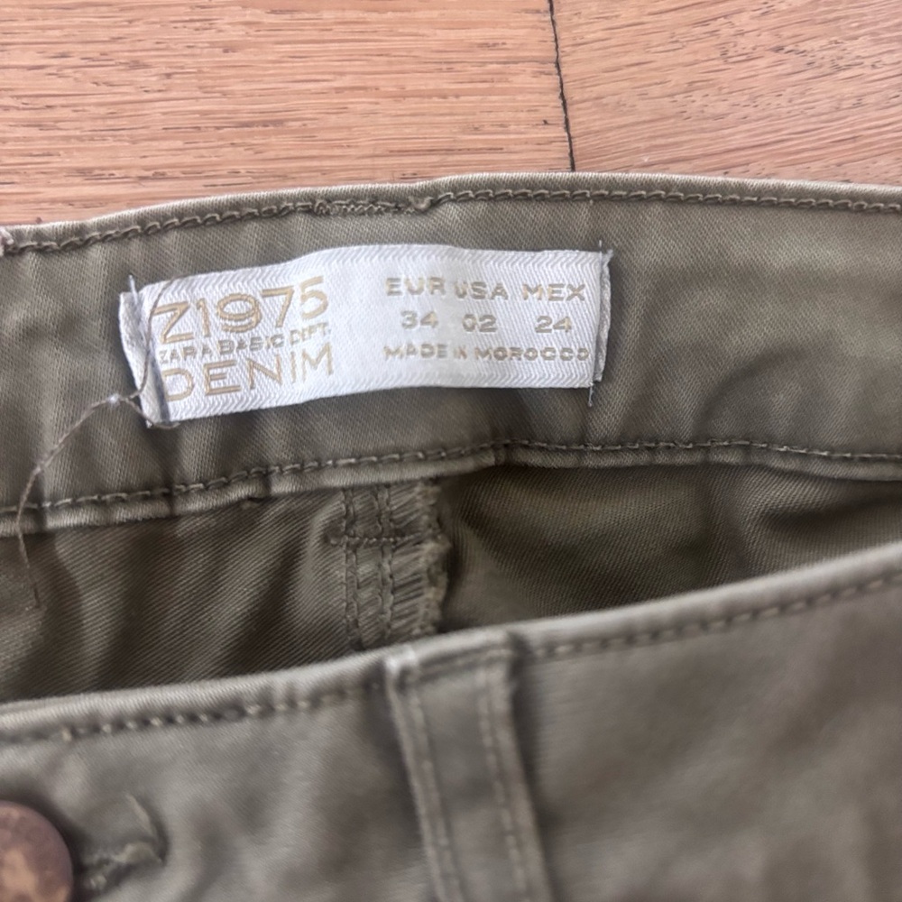 Zara Olive Green Skinny Pants - Picture 5 of 6